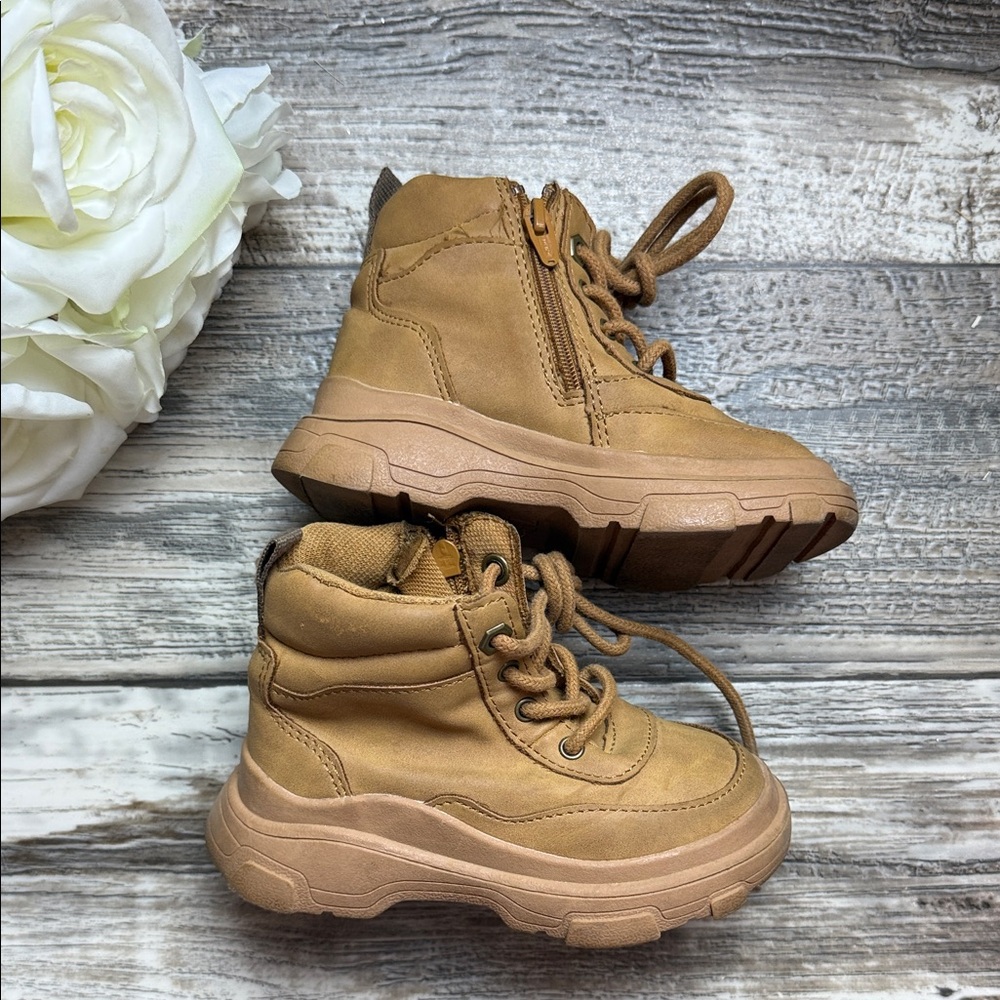 ZARA TODDLER TAN BOOTS, SIZE 21
